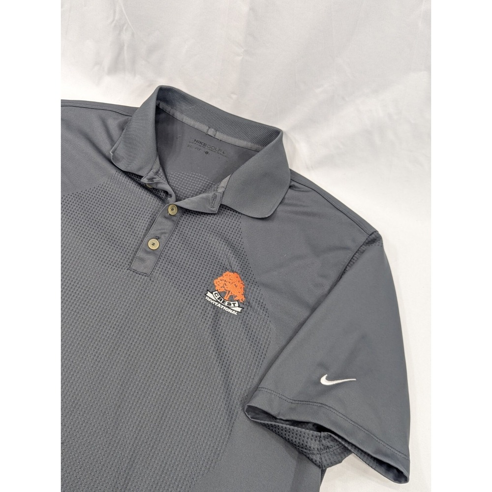 Nike Golf Dri Fit Tour Performance Polo Shirt Size L Gray Oak Tree Crest